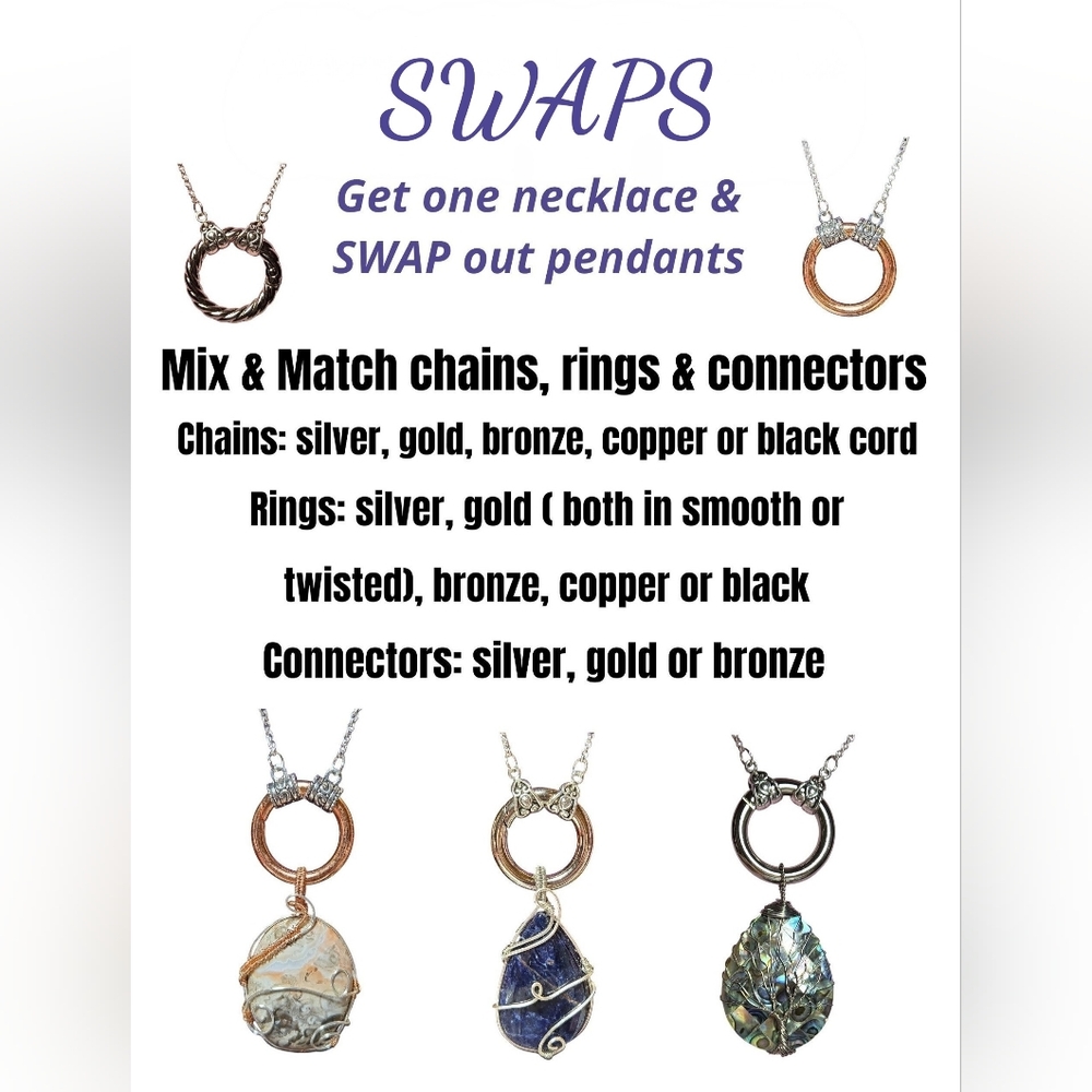 Swaps Silver Twisted Ring Necklace: Customizable Artisan Jewelry - Picture 3 of 12